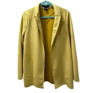 Joan Vass Faux Suede Mustard Yellow Blazer – Size M